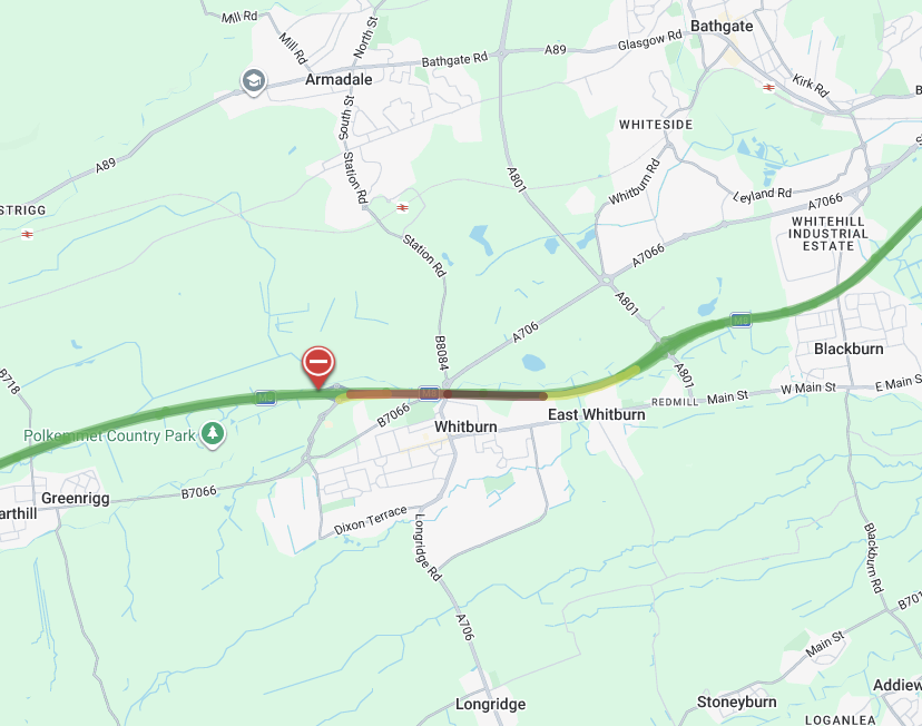 trafficscotland's tweet image. NEW❗️⌚️13:55
🗺️#M8 Jct 4- 4A 

⚠️The #M8 is currently ⛔️CLOSED⛔️ westbound between jcts 4- 4A due to a vehicle fire 

🚒Emergency services are at the scene  

🛣️Delays are expected. Alternative routes are recommended currently 

📣Updates to follow 
@SETrunkRoads