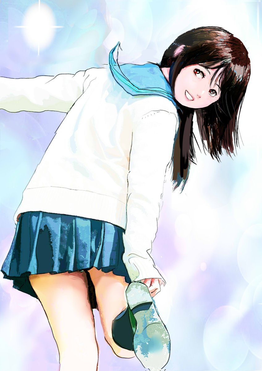 駆けながらの振り返り　顔のタッチ変えて2種 | SAI60 #pixiv pixiv.net/artworks/14331… 
＃イラスト練習中＃絵描きさんと繋がりたい
手直しx2