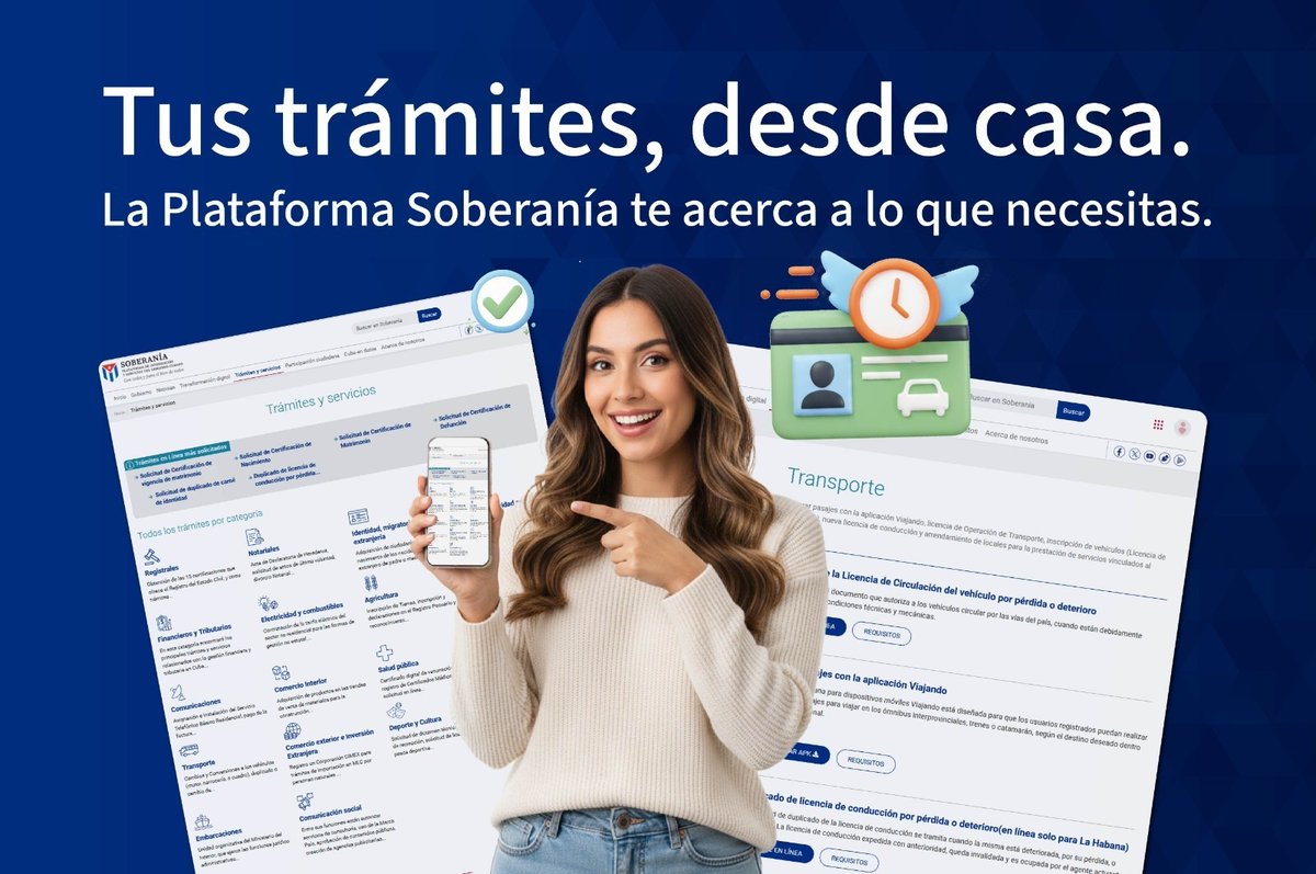 📱💻La #PlataformaSoberanía representa una transformación profunda dentro de los ejes del Gobierno Digital, como parte de la política de transformación digital de la sociedad cubana.

En el 🔗compartimos un resumen de la Mesa Redonda, que abordó el tema.

soberania.gob.cu/noticias-es/la…