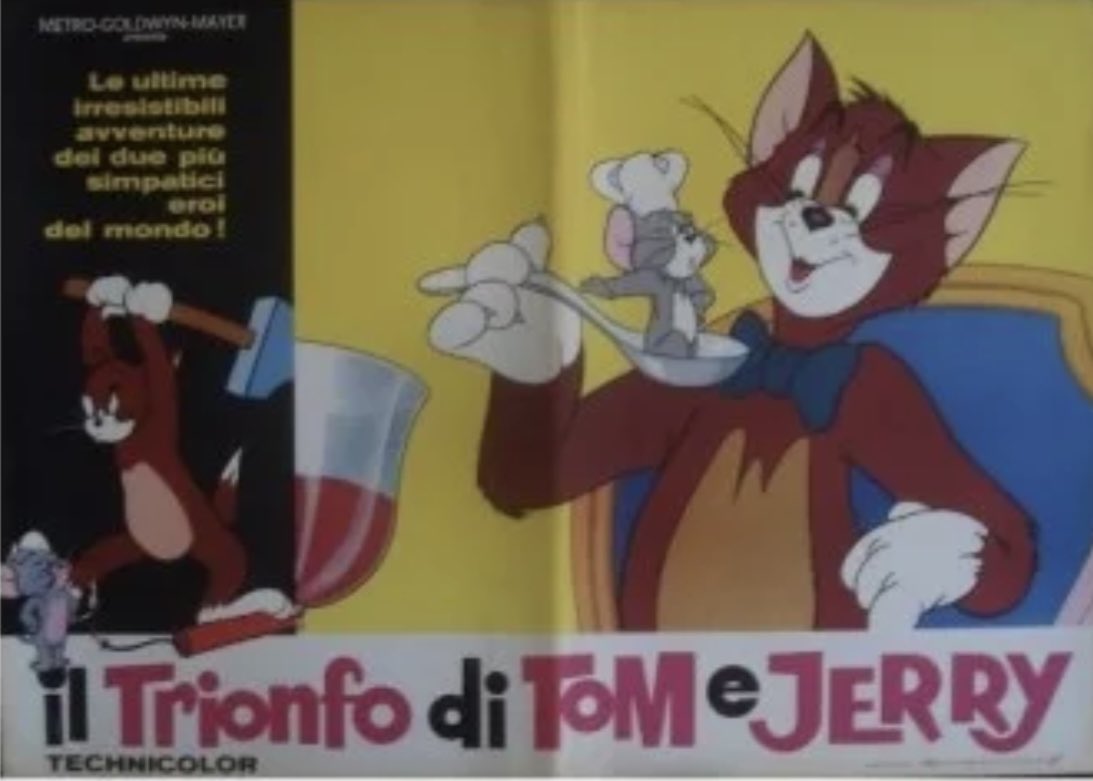 CutestNeko's tweet image. #tomandjerry A vintage, Italian movie poster from 1964 🤩😎👌