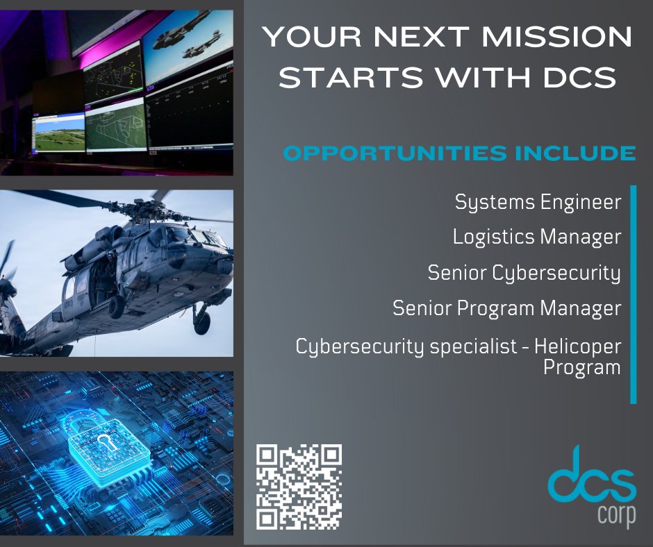 Join a team that’s driving innovation, solving complex challenges, and making an impact every day. Explore our open roles and take the next step in your career at careers.dcscorp.com .

#DCS #EmployeeOwned #Hiring