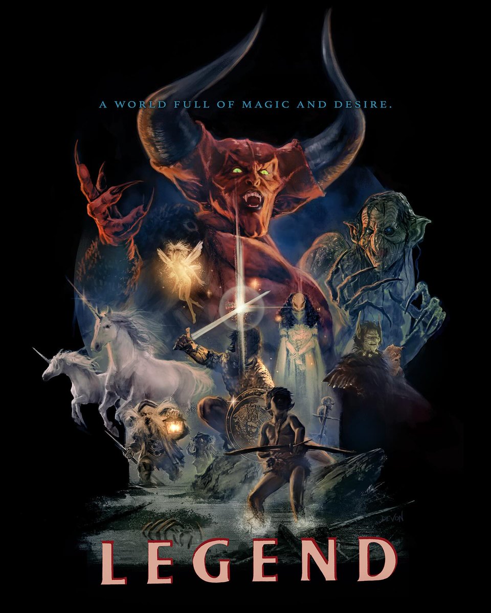 RetroReminiscer's tweet photo. Legend (1985) 
Art by Devon Whitehead. https://t.co/pOnFyqFSMR