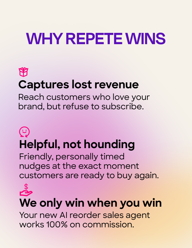 bold_commerce's tweet photo. 👉 Install Bold rePete, the Smart Repeat Orders App for Shopify: https://t.co/RgWR3FTzwb
#ShopifyApps #Shopify #rePete #BoldApps #ShopifyPlus https://t.co/Tacu7lKsZZ