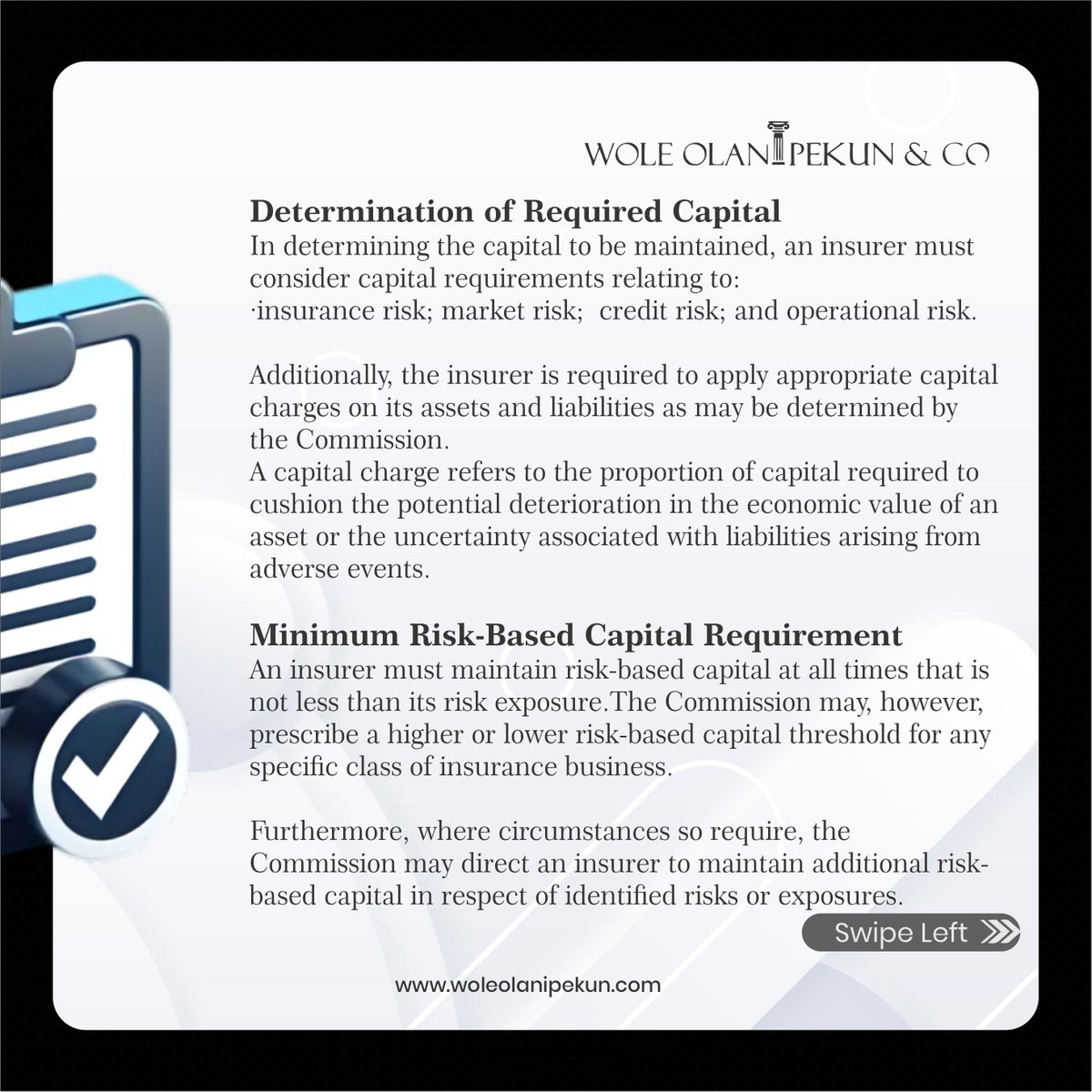 WOCLegal's tweet photo. and risk-based supervision are reshaping regulatory compliance and strengthening industry confidence.

Read the full piece and join the conversation on the future of insurance regulation in Nigeria.

#LegalLens
#InsuranceLaw
#InsuranceRegulation
#WoleOlanipekunandCo https://t.co/Sh6gaLrRda