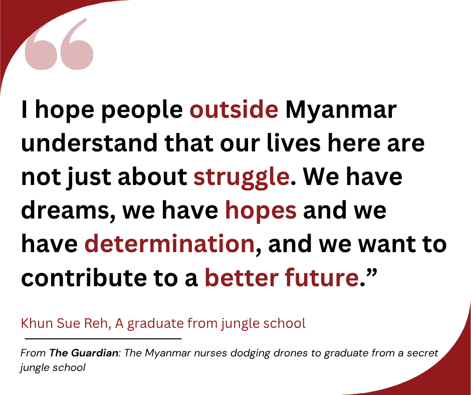 PVamplify's tweet image. #Myanmar youths are setting up clinics inside jungle despite lack of resources &amp;amp; junta’s attacks.

@ASEAN &amp;amp; @Seclazaro must support such locally led efforts.

🚨Disengage with the junta
🚨Provide support through cross-border channels
🚨Impose arm embargo

bit.ly/4chxl3D