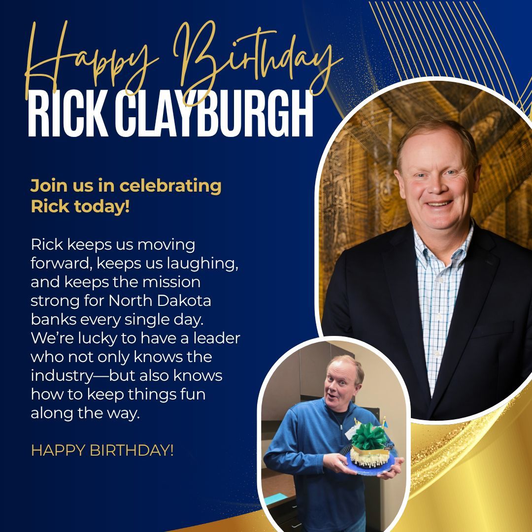 🎉 Join us in celebrating Rick Clayburgh today! 🎉

The man, the myth, the fearless leader… and quite possibly the only guy who can juggle board meetings, banking policy, and a perfectly timed one-liner all before lunch. 😄