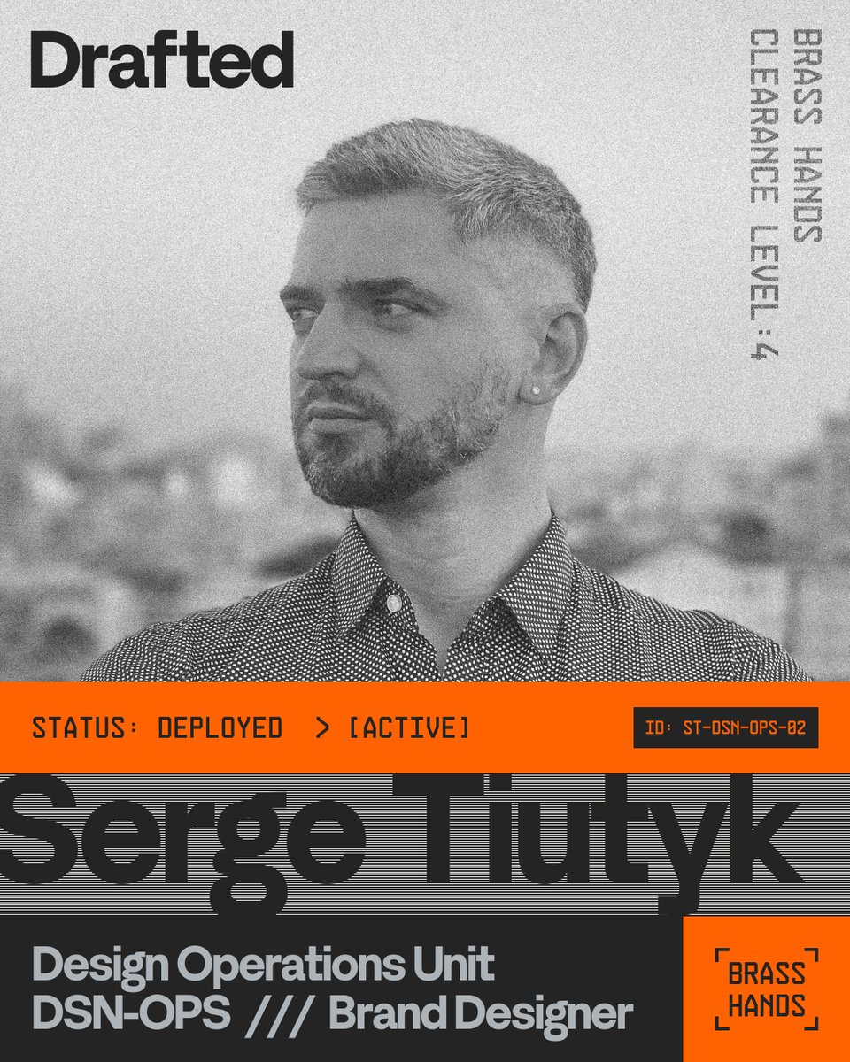 kyleanthony's tweet image. [ BRASS HANDS // DESIGN OPERATIONS UNIT ]
NEW OPERATOR: DEPLOYED

Welcome to the team @tdeser 🫡