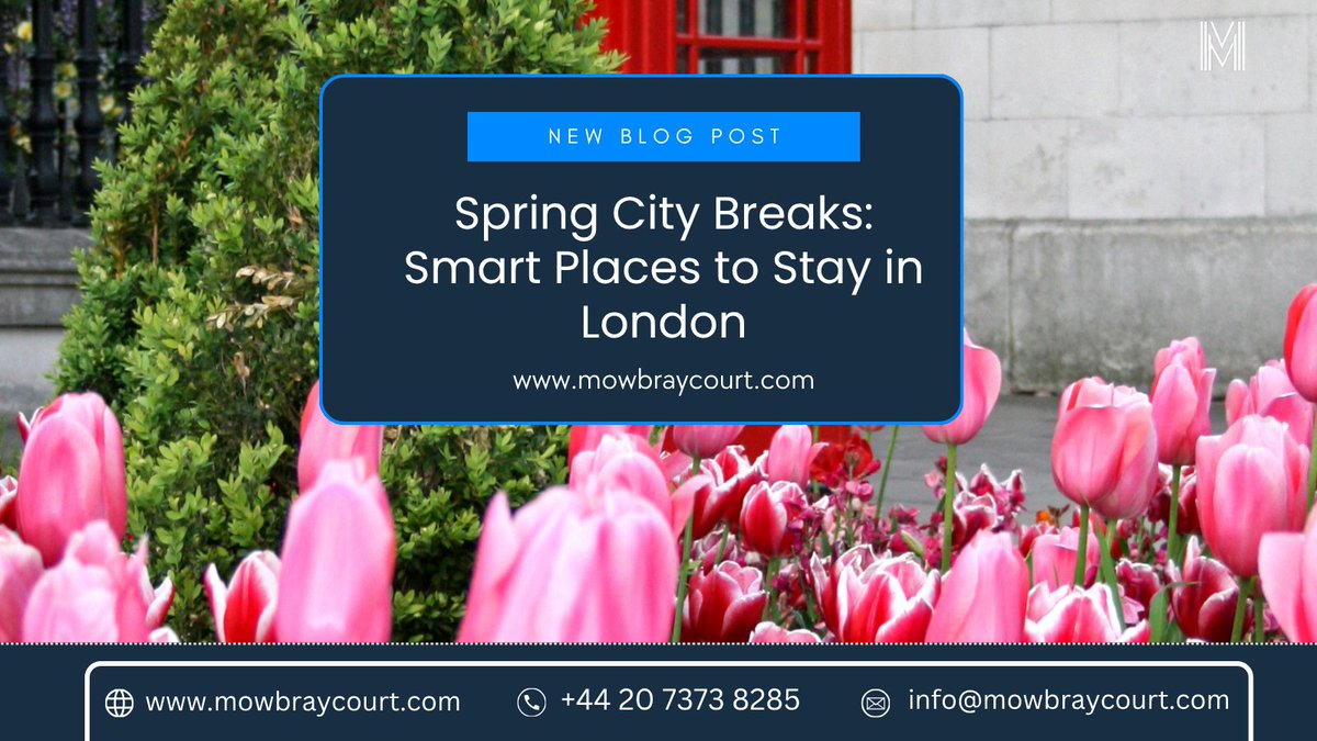 mowbraycourt's tweet image. Read our latest blog: Spring City Breaks: Smart Places to Stay in London
Perfect for couples, families, and solo travellers looking for comfort, location, and great value in the heart of London
Read now: bit.ly/3Oc04Pd

.
#LondonStay #SpringInLondon #CityBreak