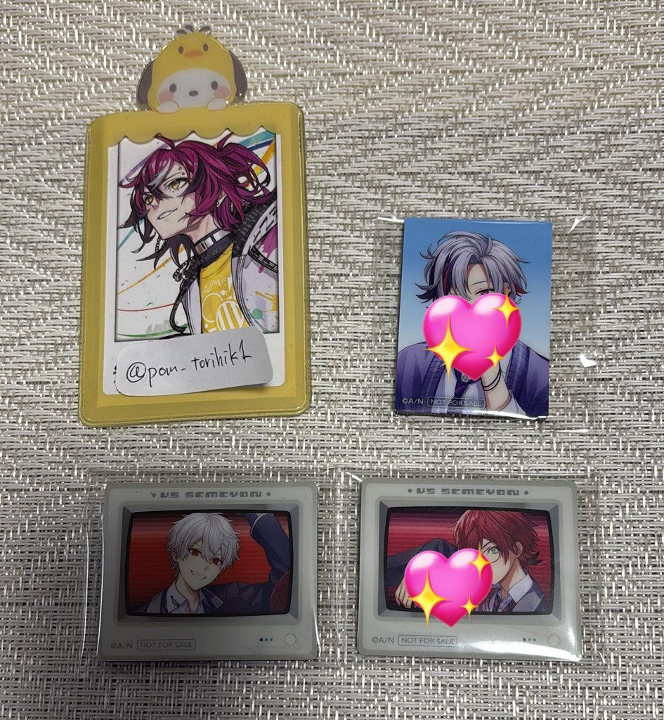 _____bn82's tweet photo. @cruelli @pom_torihik1 検索より失礼致します。初めまして。こちら画像1枚目を所持しております。画像2枚目（画像をお借りしました）💖マークのもの2:2で郵送での交換をお願いしたくご連絡させて頂きました。ご検討頂けますと幸いです！どうぞよろしくお願いいたします https://t.co/3KPNIZQrxk