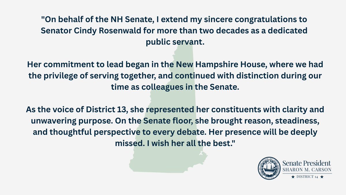 NH Senate President Sharon Carson tweet media