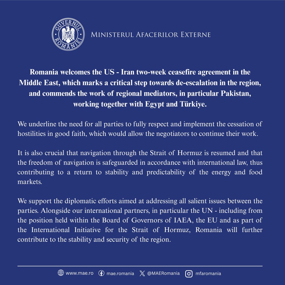 Ministry of Foreign Affairs of Romania 🇷🇴 tweet media