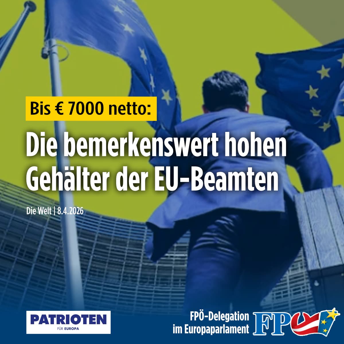 Damit die lieben Steuerzahler wissen, wo ihr Geld landet: in einer regelungswütigen und über 60.000 Beamte starken Brüsseler Bürokratie.
#PATRIOTS 
bit.ly/4ttRxWR
