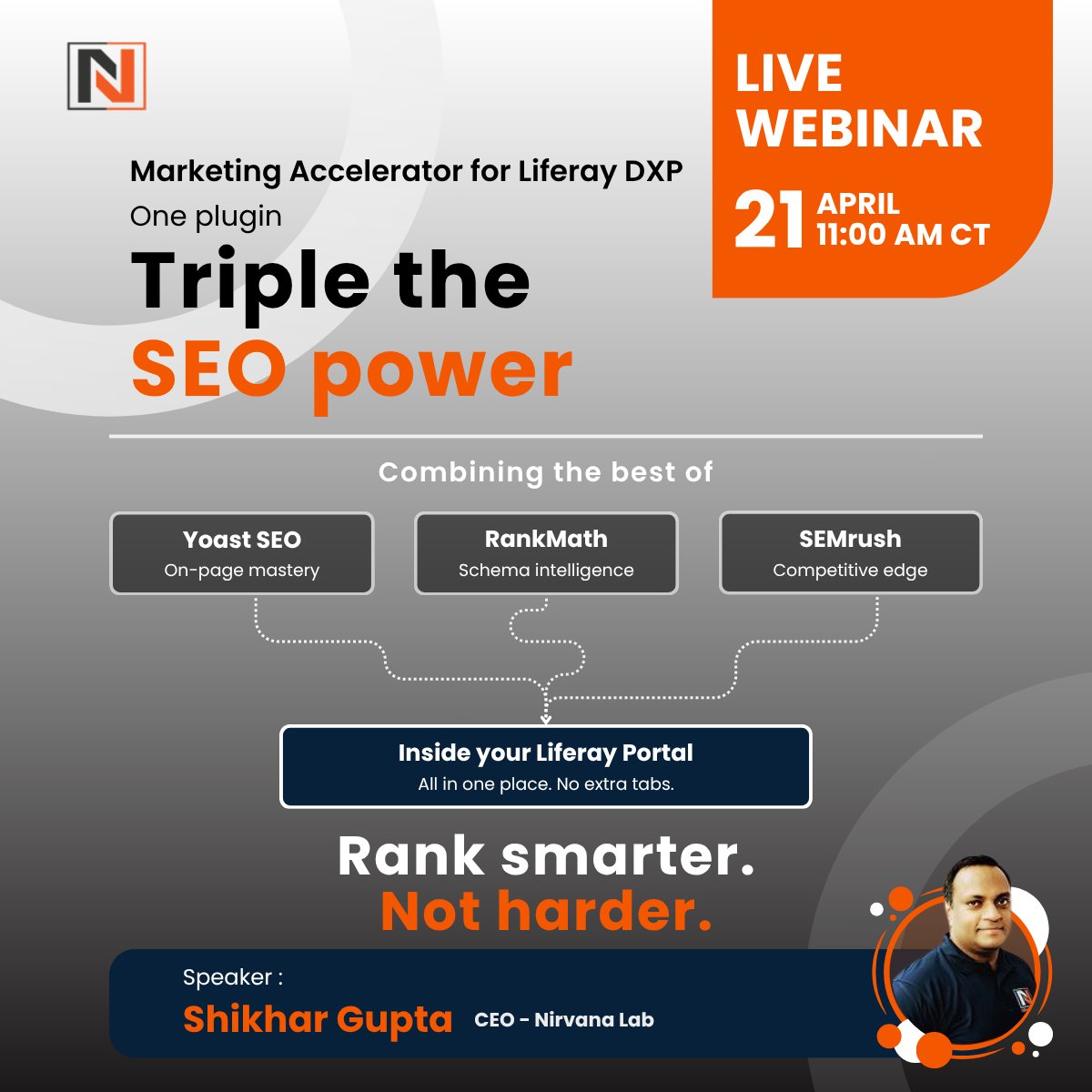 Nirvana_Lab's tweet photo. 𝐓𝐫𝐢𝐩𝐥𝐞 𝐲𝐨𝐮𝐫 𝐒𝐄𝐎 𝐩𝐨𝐰𝐞𝐫 with one smart move 🚀

Join our live webinar and unlock the power to 𝐭𝐫𝐢𝐩𝐥𝐞 𝐲𝐨𝐮𝐫 𝐒𝐄𝐎 𝐩𝐞𝐫𝐟𝐨𝐫𝐦𝐚𝐧𝐜𝐞 - 𝐚𝐥𝐥 𝐰𝐢𝐭𝐡 𝐨𝐧𝐞 𝐬𝐦𝐚𝐫𝐭 𝐩𝐥𝐮𝐠𝐢𝐧. 🚀

𝐑𝐄𝐆𝐈𝐒𝐓𝐄𝐑 𝐍𝐎𝐖: https://t.co/vosJxlHdVc

#NirvanaLab https://t.co/vkxTv1JsPH