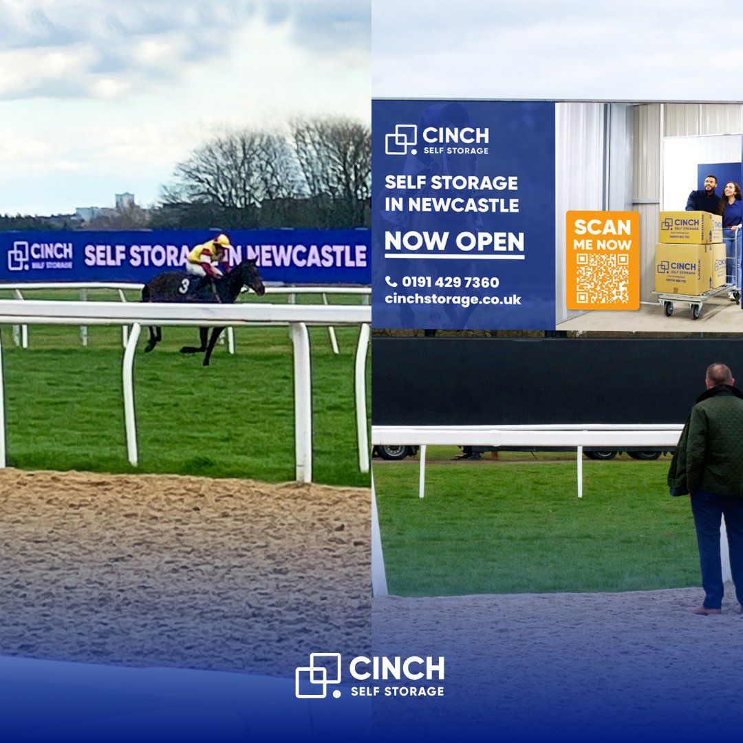 CinchStorage's tweet photo. We were thrilled to sponsor the Cinch Self Storage Novices' Handicap Chase at Newcastle Racecourse @newcastleraces 🏇 Congratulations to the winner Aill Dubh 🏆 A great day out was had by all!  #cinchstorage #newcastleracecourse #newcastleraces https://t.co/0TqCDIPIpq