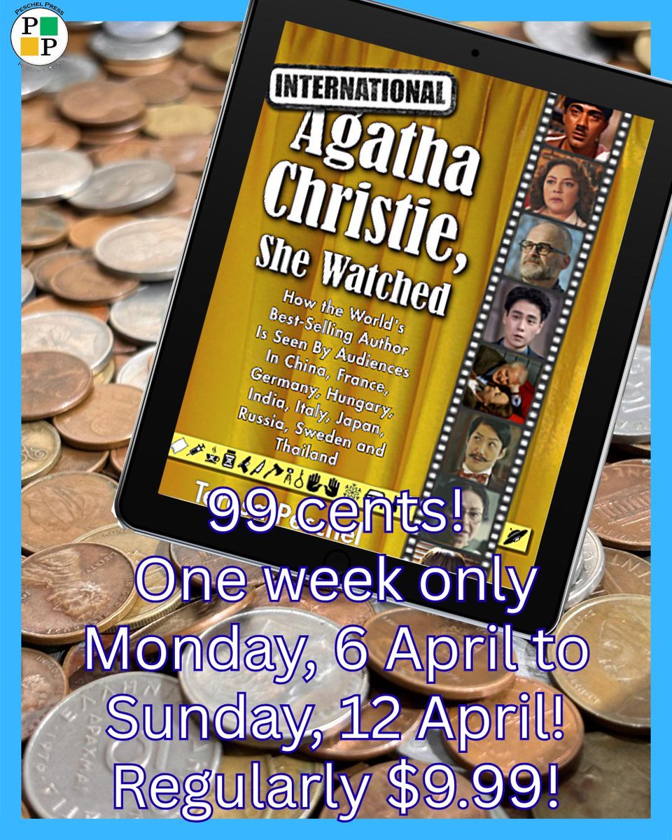 Curious about "Agatha Christie She Watched" and "International Agatha Christie She Watched"? Both ebooks are on sale for 99 in US/UK until 4/13. Solve the mystery of the Queen of Crime's enduring popularity and find great movies to watch! #agathachristie amazon.com/Agatha-Christi…