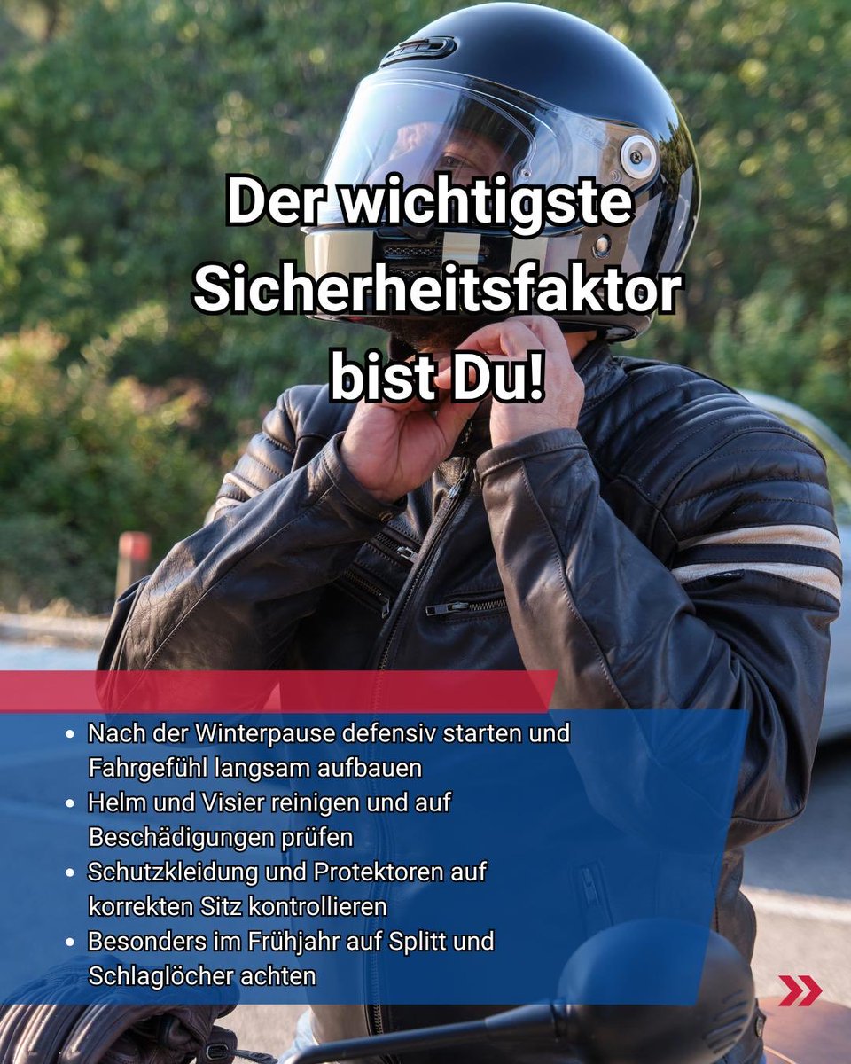 ThuringenTuv's tweet image. Die Motorrad-#Saison startet – und wir wollen, dass Du #sicher unterwegs bist! 🏍️💨
Wichtig: Nach der langen Winterpause braucht nicht nur Dein #Bike sanftes Einfahren, auch Du solltest es entspannt angehen lassen. Wir zeigen es Dir: