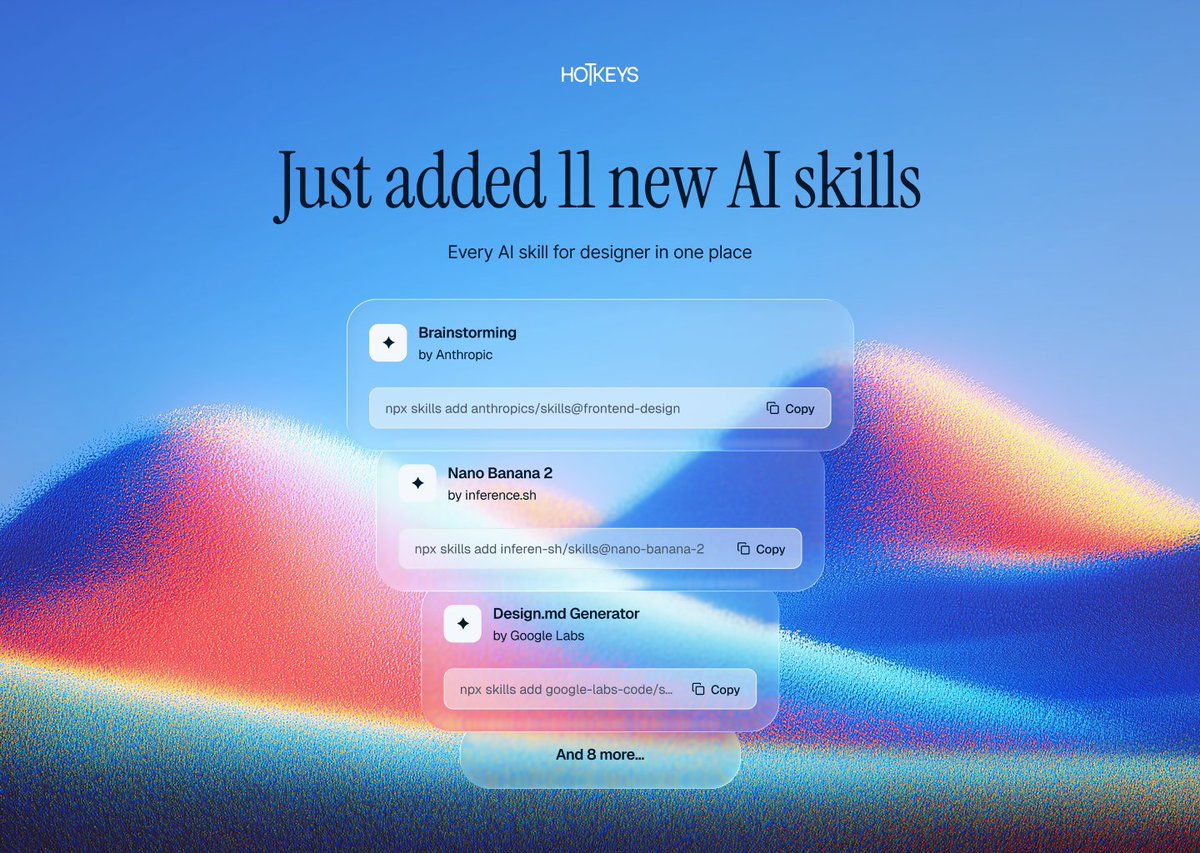 michal_gren's tweet image. I've just added 11 new skills.

If you are looking for a design skills, try hotkeys.design i mostly focus on designers but you could find more of them.