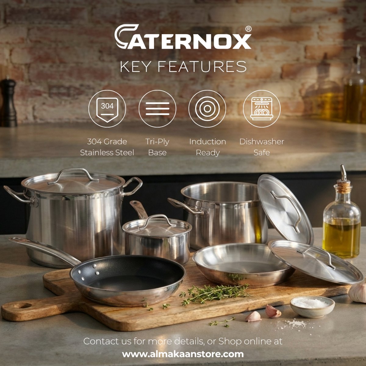 almakaan's tweet image. Upgrade your kitchen with Caternox PREMIUM Cookware 🍳
Durable stainless steel — perfect for HORECA &amp;amp; home use. Multiple sizes available.

🛒 almakaanstore.com/collections/ca…
📩 info@almakaan.com
📞 +971 4 452 5420

#AlMakaan #Caternox #Cookware #HORECA #HomeKitchen
