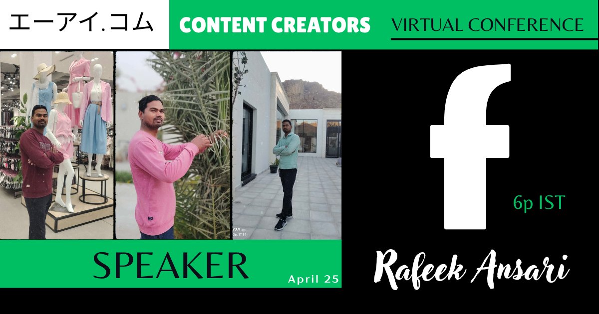 aidotcomjp's tweet photo. ❤️❤️❤️ Join us for the ✅👉🏾👉🏾 https://t.co/qrLNmtQUFC - "Content Creators Conference 2026" 👈🏾👈🏾✅ on April 25th at 6 PM IST, brought to you by 🇯🇵 #エーアイコム 🔥🔥

#RSVPNOW @ https://t.co/WbwE5kCt7L https://t.co/ocvBu4xR4D