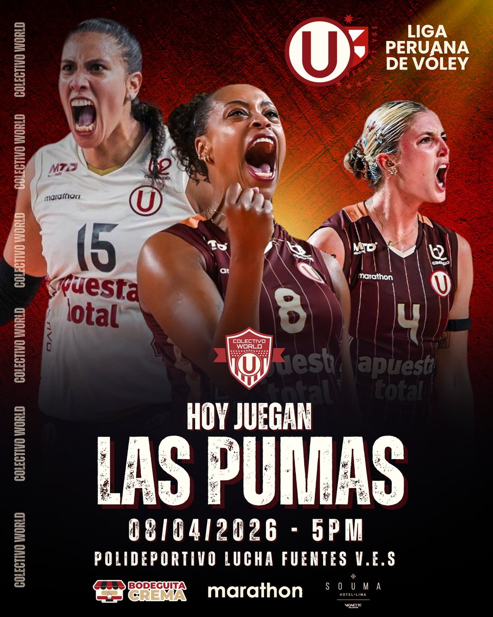 𝗖𝗢𝗡 𝗟𝗔𝗦 𝗣Ⓤ𝗠𝗔𝗦 𝗛𝗔𝗦𝗧𝗔 𝗘𝗟 𝗙𝗜𝗡𝗔𝗟 🔥 

🏐 𝘜𝘚𝘔𝘗 𝘷𝘴. <a href="/VoleyU1924/">Universitario Vóley</a>

🏆𝘚𝘦𝘮𝘪𝘧𝘪𝘯𝘢𝘭 (𝘦𝘹𝘵𝘳𝘢 𝘨𝘢𝘮𝘦) - 𝘓𝘗𝘝

🏟️ 𝘗𝘰𝘭𝘪𝘥𝘦𝘱𝘰𝘳𝘵𝘪𝘷𝘰 𝘓𝘶𝘤𝘩𝘢 𝘍𝘶𝘦𝘯𝘵𝘦𝘴 

⏰ 05:00 𝘱.𝘮.

#ColectivoWorld #PumasConGarra