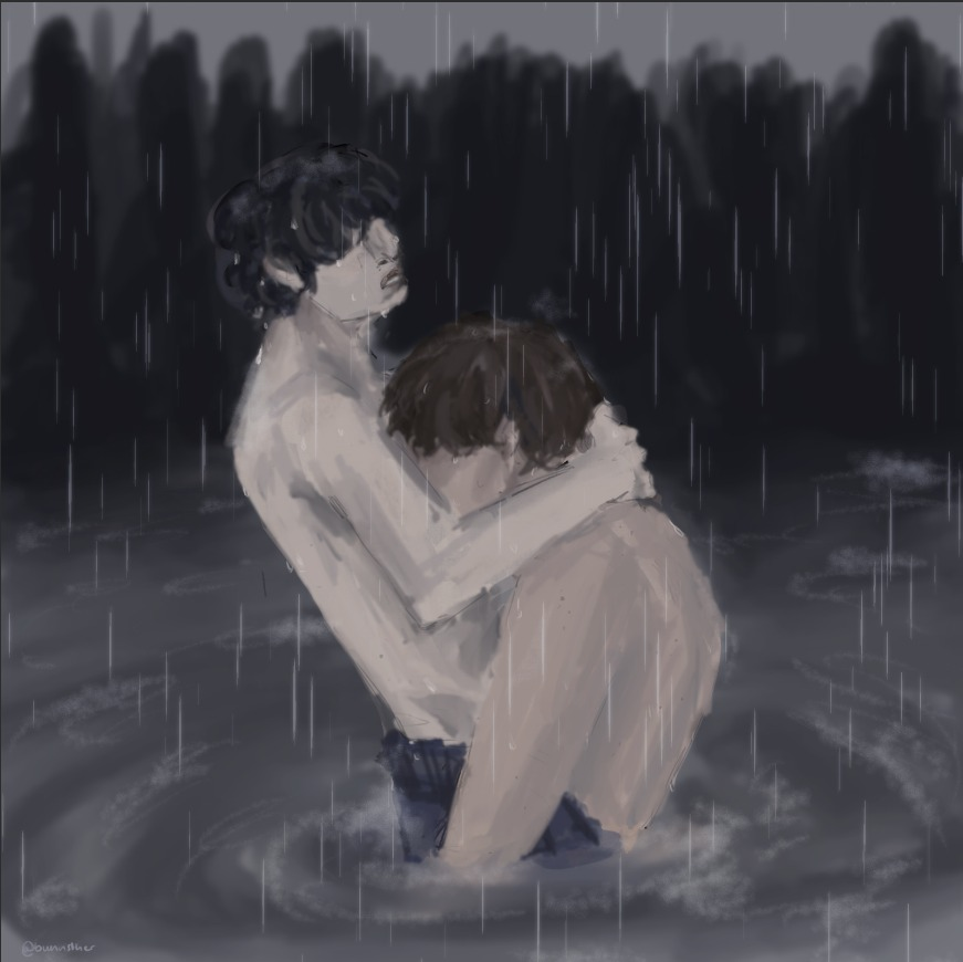 bunnsther's tweet photo. rainy byler up my ass (req: @acatalepsae ) #byler https://t.co/nSNcB1QeqR