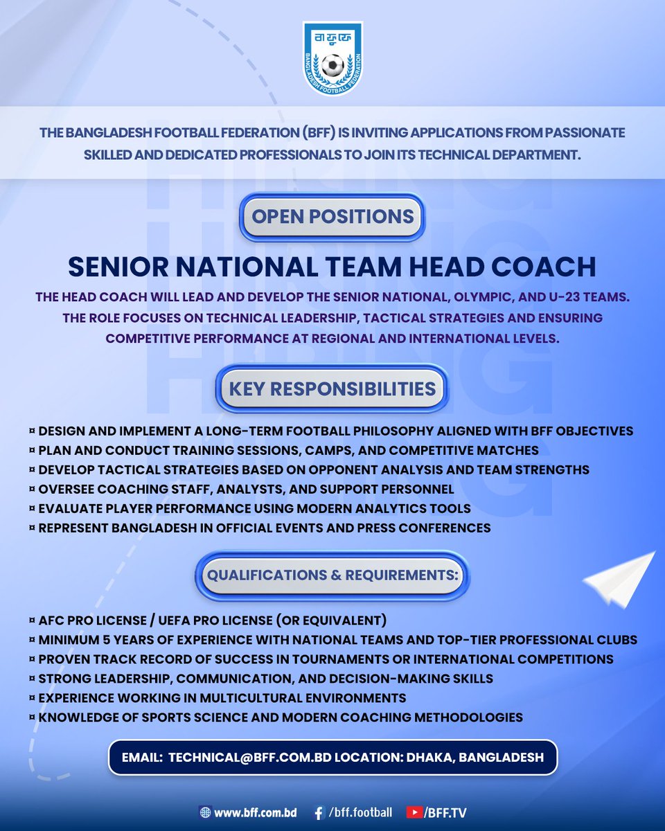 Bangladesh Football Federation (BFF) tweet media