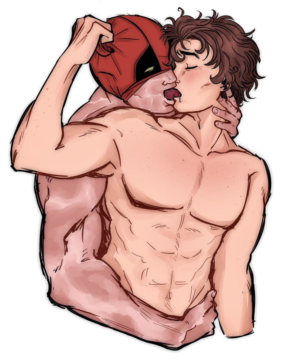 bosssyhoe's tweet image. is it gay to tongue ur homie ?! #yes  #spideypool