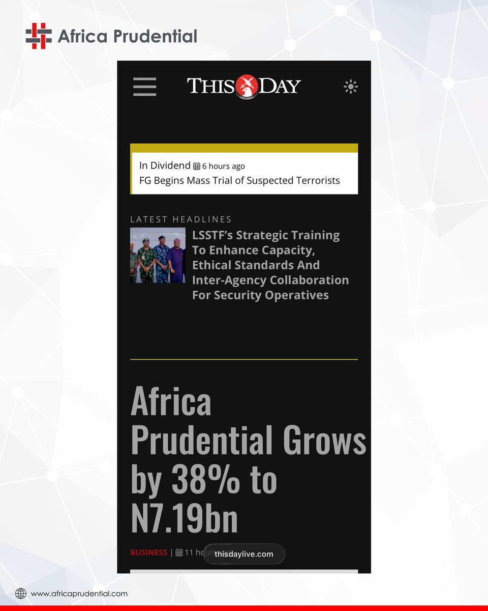 afriprud's tweet photo. From our AGM to the headlines, this growth tells a shared story. Powered by strong numbers, trust, and a collective vision, we’re building something that belongs to all of us.
#AfricaPrudential #AGM2026 #MakingHeadlines #GrowthJourney #SharedSuccess https://t.co/RS1aMGNkMx