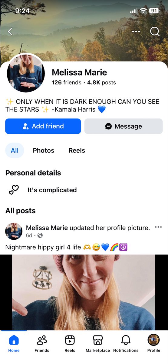 Chris051383's tweet photo. @Rightanglenews @magab2023 She has a Kamala Harris quote in her bio on FB😂😂😂😂😂😂😂 https://t.co/Clmo1en5ga