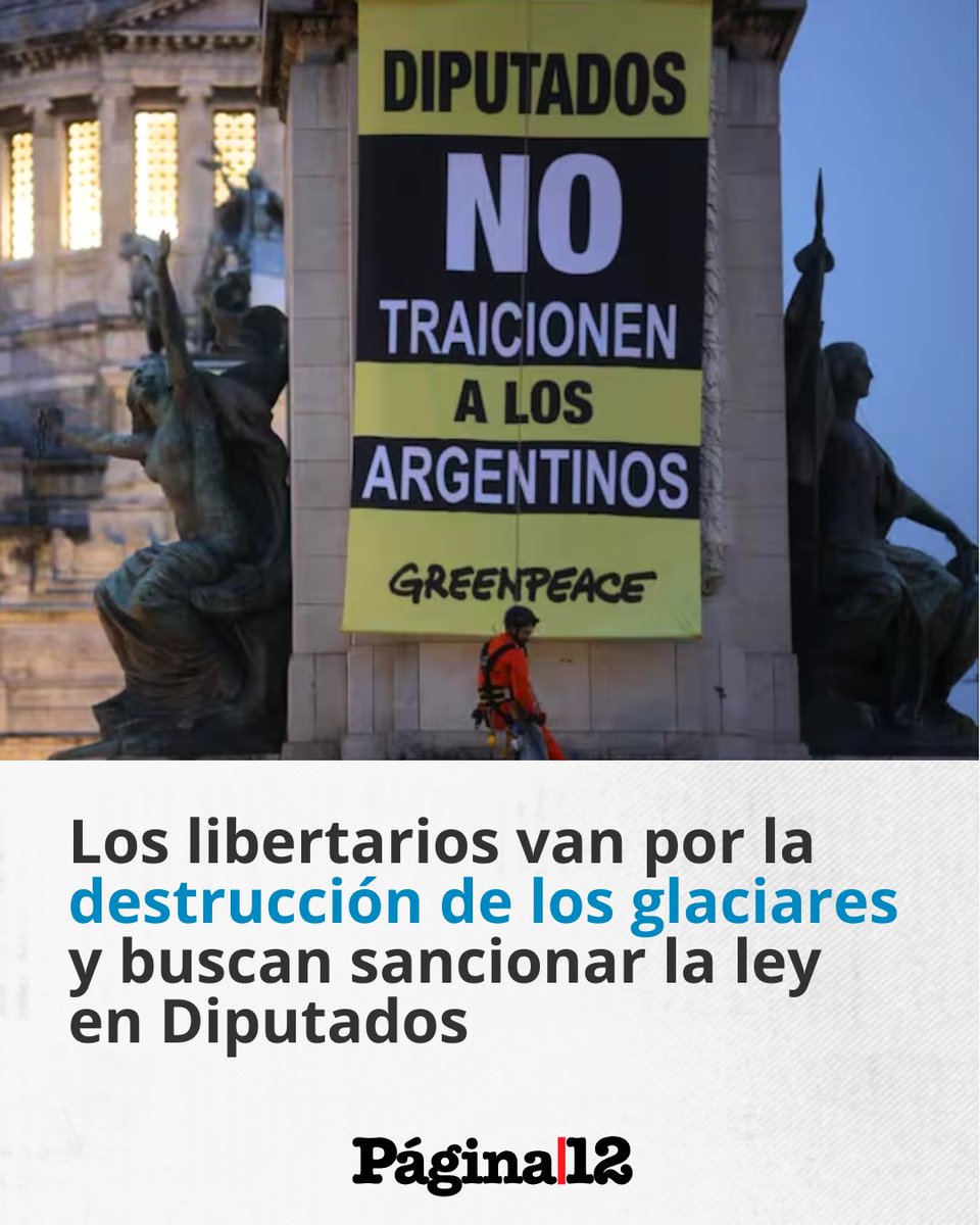 pagina12's tweet photo. El oficialismo en Diputados consiguió las firmas necesarias para tener el dictamen de mayoría con el que se reforma la Ley de Glaciares. 
https://t.co/zEBfrPOygc https://t.co/2ywQgQz9KG