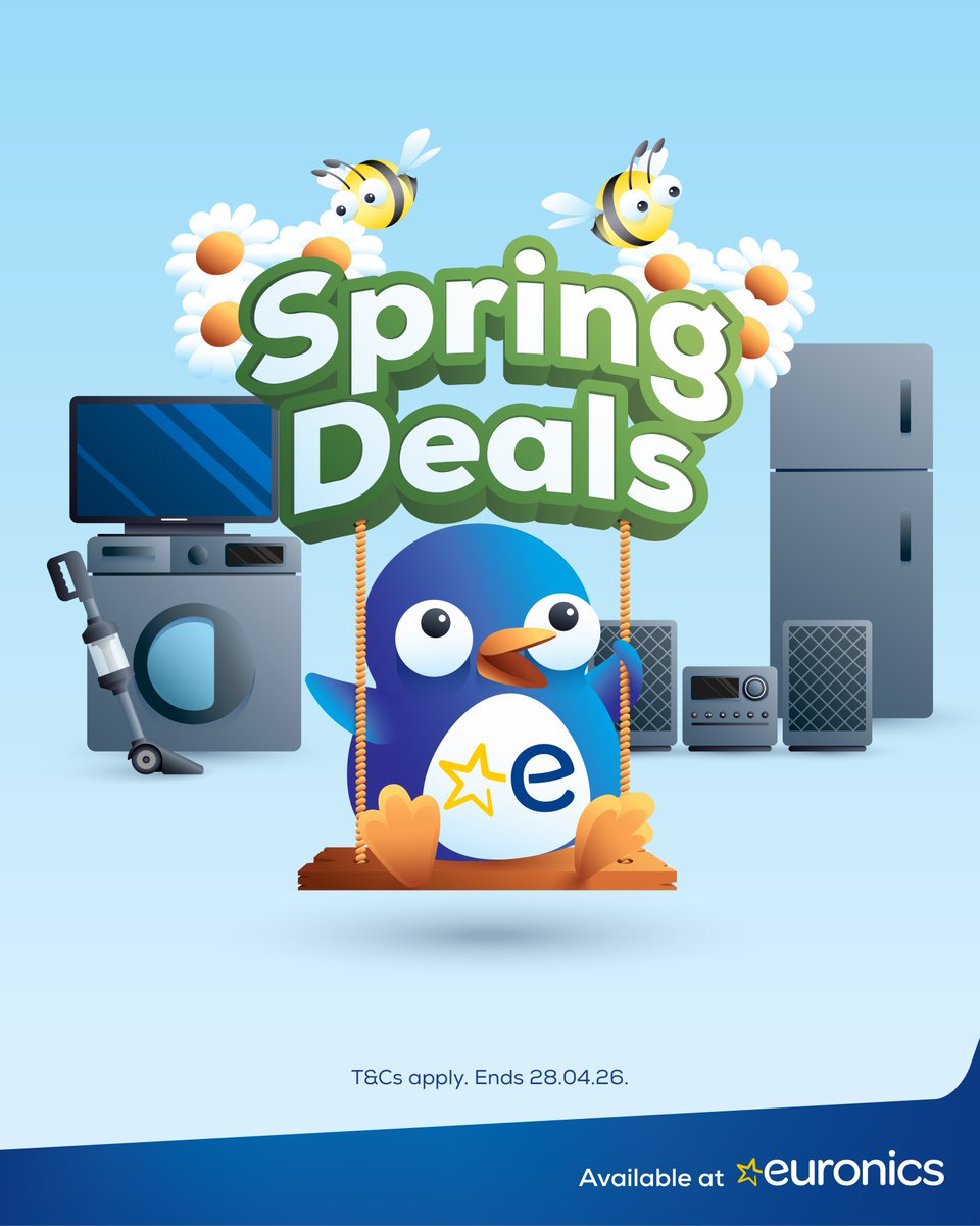 euronics_UK's tweet image. The sun is out ☀️ &amp;amp; our Spring Deals are still live! 🌸 Great savings across all your favourite home appliances, give your home a seasonal refresh. 👉 euronics.la/SpringDeals *Ends 28.04.26 #SpringDeals #ShopLocal #TheHomeofElectricals