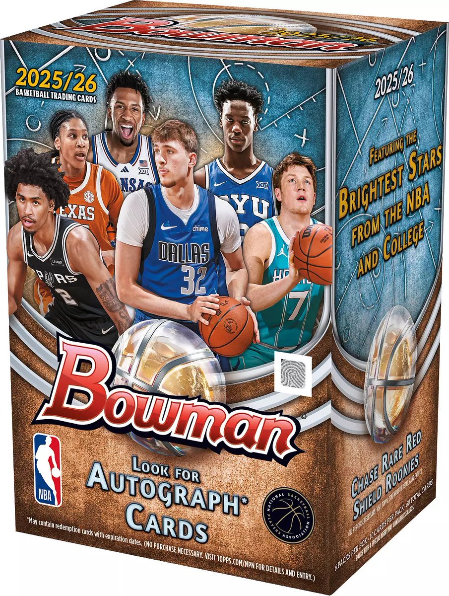 OscarPKicks's tweet photo. 2025-26 Topps Bowman Basketball NBA Value Box @ DSG #ad 

>>https://t.co/fRM3fAopw8 https://t.co/3O8q66IoDU