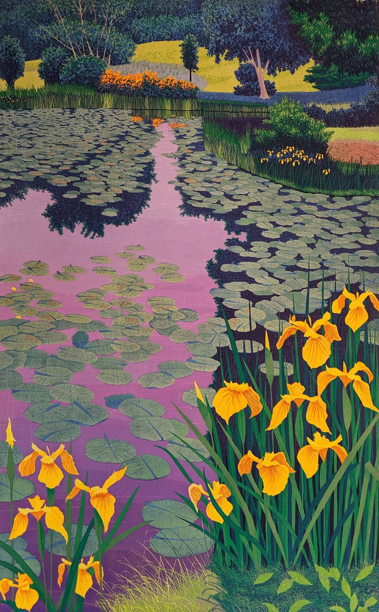 Yellow Lilies 
Reduction woodcut 
Gordon Mortensen.