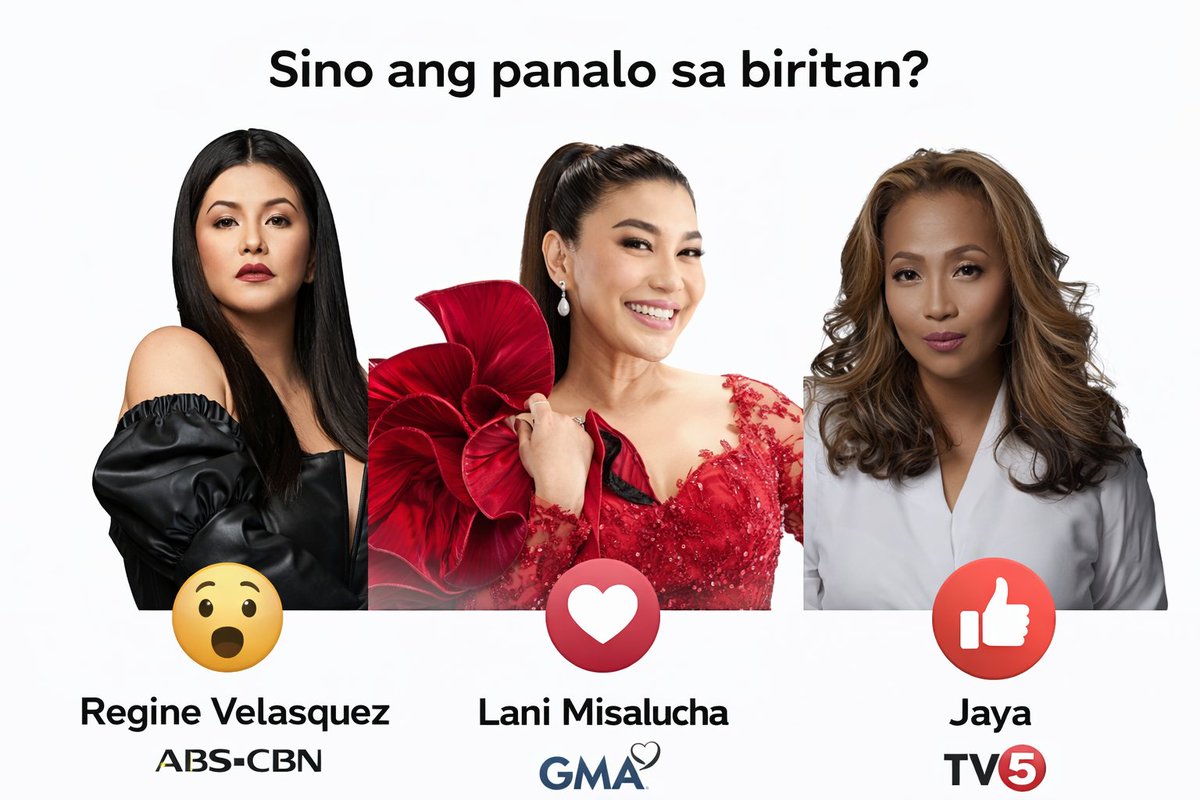 Sino ang panalo sa biritan? 
Regine Velasquez ABS-CBN 😮 
Lani Misalucha GMA7 ❤️ 
Jaya TV5 👍