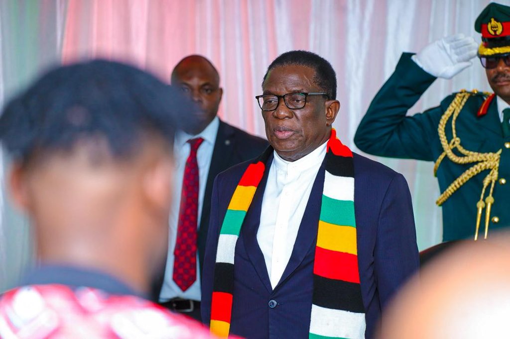 us_2400's tweet photo. This afternoon, His Excellency, President Emmerson Mnangagwa, hosted the Zimbabwe national cricket team at State House following their campaign at the ICC Men’s T20 World Cup 2026. https://t.co/vmgb7prH0x