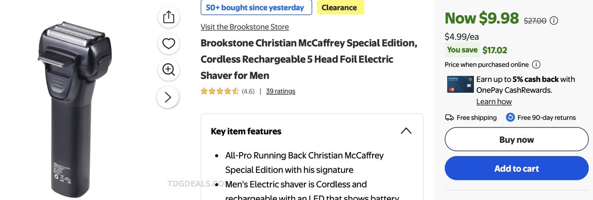 thedealsguy_'s tweet image. $9.98 - BROOKSTONE ELECTRIC SHAVER 

On clearance online at Walmart for a limited time!

Free shipping with W+

walmrt.us/3OsPIL5

#WalmartPartner #Ad