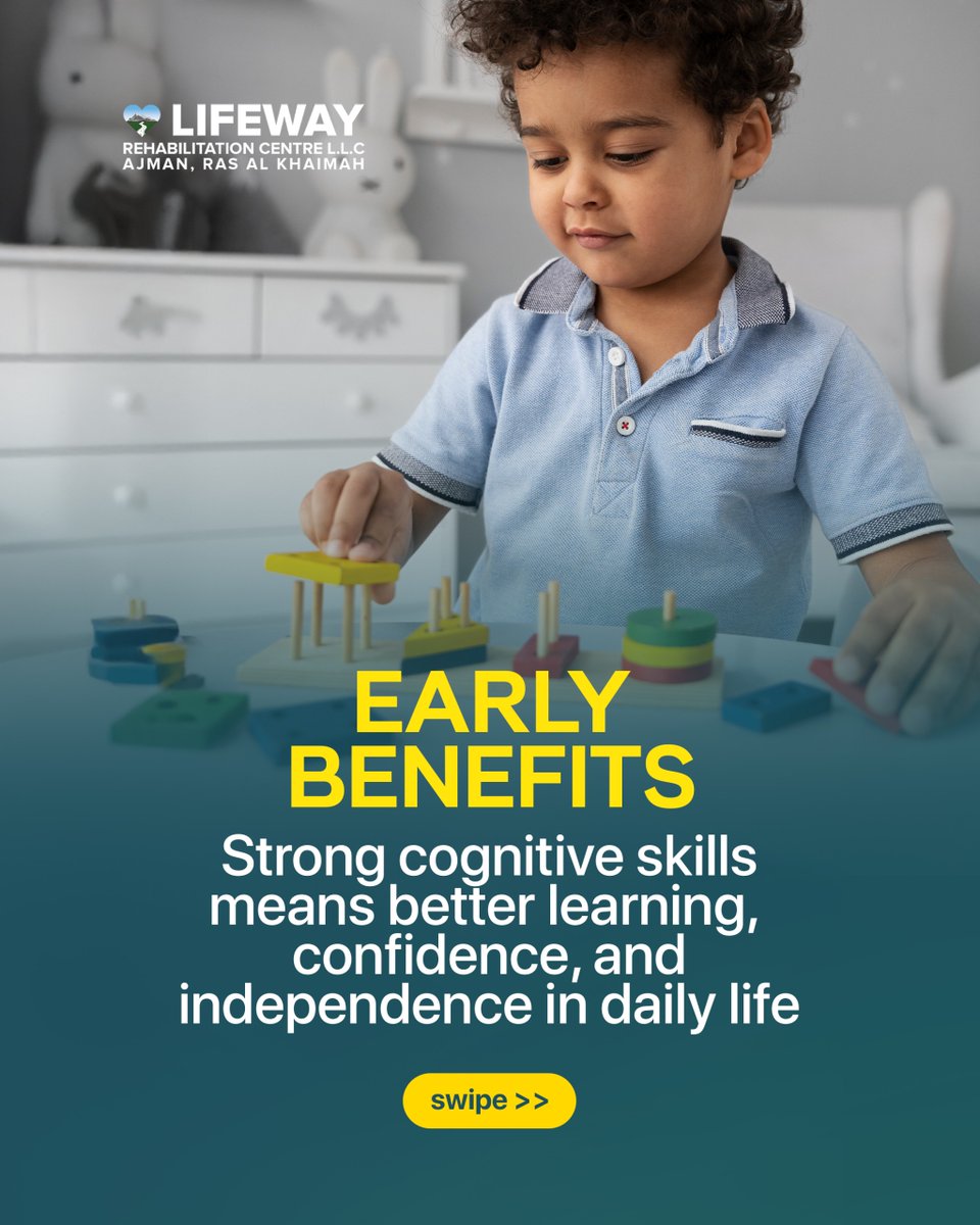 LifewayAjman's tweet image. Cognitive skills shape how your child learns, thinks, and grows.
The earlier you support them, the stronger their foundation becomes. 
Let’s build those skills together. (Part 1)

#childdevelopment #cognitivedevelopment #parentingtips  #uaerehabilitation #lifewayrehabilitation