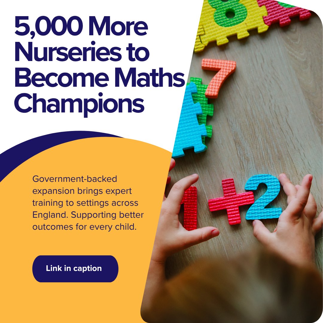 FoundationYears's tweet image. 🧮✨ The Government is expanding NDNA’s Maths Champions to 5,000 more nurseries, supporting early maths for thousands more children.

👉 Full article: zurl.co/aqn9m 

#EarlyYears #MathsChampions #Numeracy #ChildDevelopment