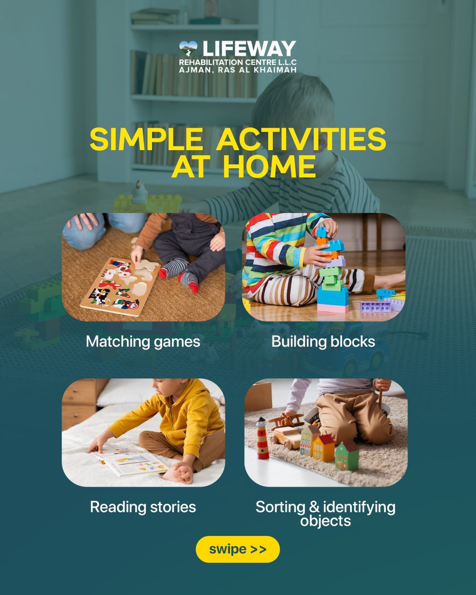 LifewayAjman's tweet image. Cognitive skills shape how your child learns, thinks, and grows.
The earlier you support them, the stronger their foundation becomes. 
Let’s build those skills together. (Part 2)

#childdevelopment #cognitivedevelopment #parentingtips #uaerehabilitation #lifewayrehabilitation