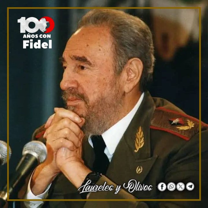 #100AñosConFidel “Los cubanos podemos sentirnos orgullosos (...) de la responsabilidad histórica adquirida por nuestro pueblo en su larga lucha por la libertad y la justicia”.