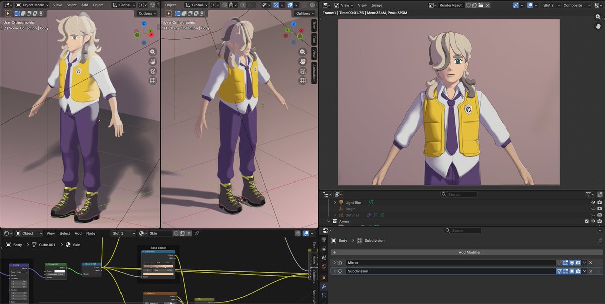 Chokolatoni's tweet photo. Progress on shaders and lineart!

#blender3d #b3d #pokemon #chokoarts https://t.co/wv1ACOCRSK