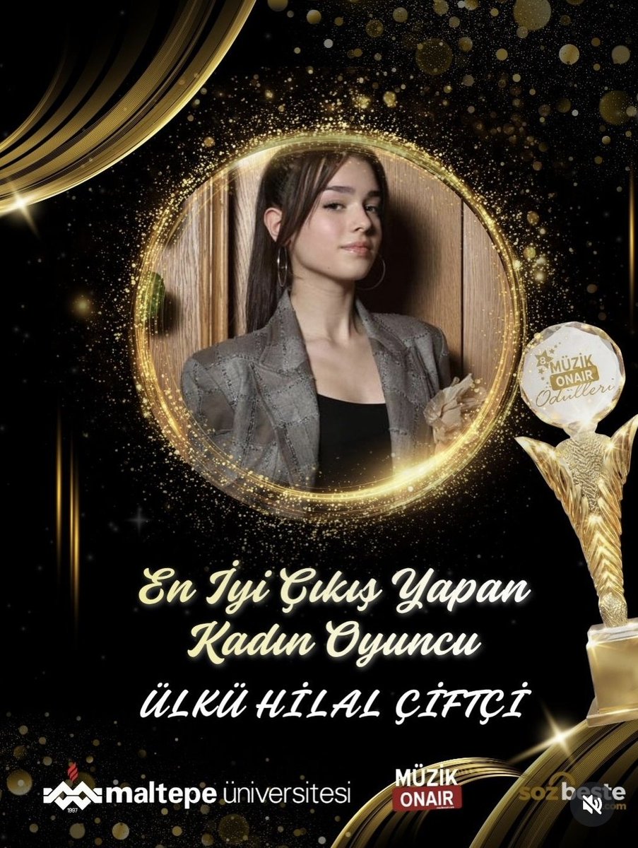#Yeraltı dizisinin başarılı oyuncusu Ülkü Hilal Çiftçi, 8. Müzikonair Ödül Töreni'nde "En İyi Çıkış Yapan Kadın Oyuncu" ödülünün sahibi oldu. 👏