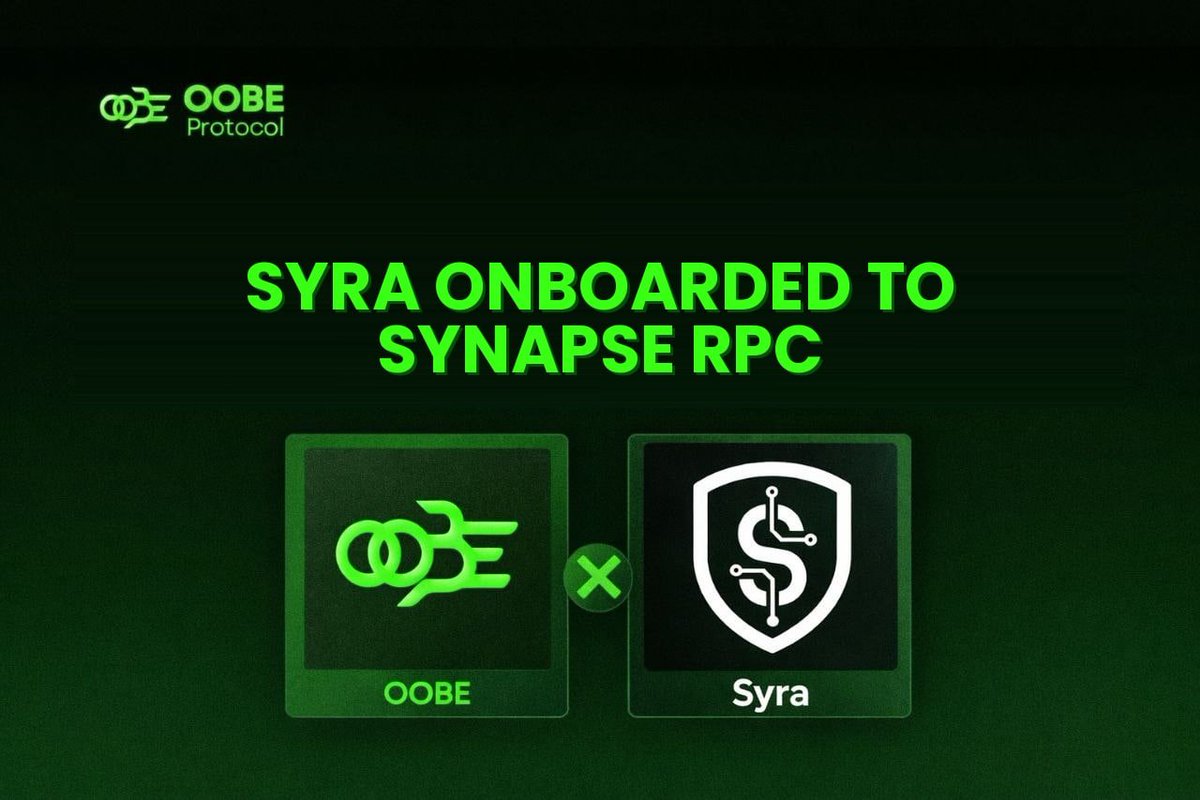 OOBEonSol's tweet image. Welcome to Synapse, @syra_agent 🤝

We’re proud to announce that Syra is now powered by Synapse RPC!

Syra is an agent-powered intelligence layer that connects data, research, and execution into one system; enabling agents to think, decide, and act in real time across markets.