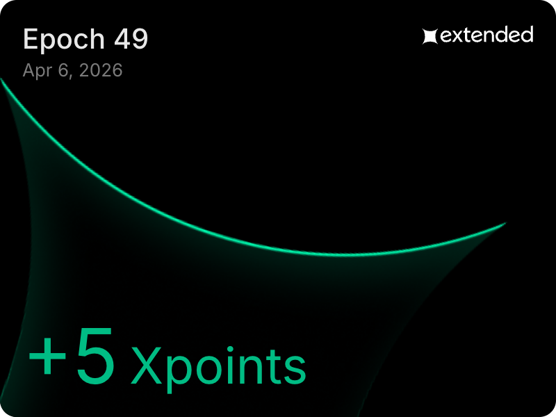PlanemoTrading's tweet photo. Fun experiment on @extendedapp with interesting results:

We let out Surge Pro algo run for 1 week (epoch 48) in combination with having another single open position all week. Stats were $2M in taker (aka more points) volume, with $20k in constant open interest. Costs were $300.

Then last week (epoch 49), we deactivated Surge Pro and just kept the open position as is. Stats were just the $20k constant open interest. Costs 0.

You can see the results in the screenshots attached, but the amount of distributed points differ by a factor of 80!

422 points vs 5 points.

It's been all the rage on Twitter the last few weeks to proclaim that open interest, holding time and whatnot is the number 1 factor for points, but the numbers tell a different story.

As long as Extended launches above $150M FDV, it's hard to imagine a scenario in which you lose money with a cost per point basis significantly below $1.

A few users have recently done the math and have re-started using our Surge algos for farming Extended.

That's also why we are consistently ranked #1 there in terms of volume and fees generated for Extended (more points).

Give it a try: https://t.co/qFnlIOJgrC