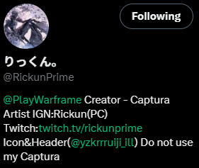 Ir_yse's tweet photo. @InRiesling @SeekneeVollerei @AMAZING_BURI @RickunPrime @PlayWarframe IGN: Iricis#259
Platform: PC https://t.co/a20B52ltbI