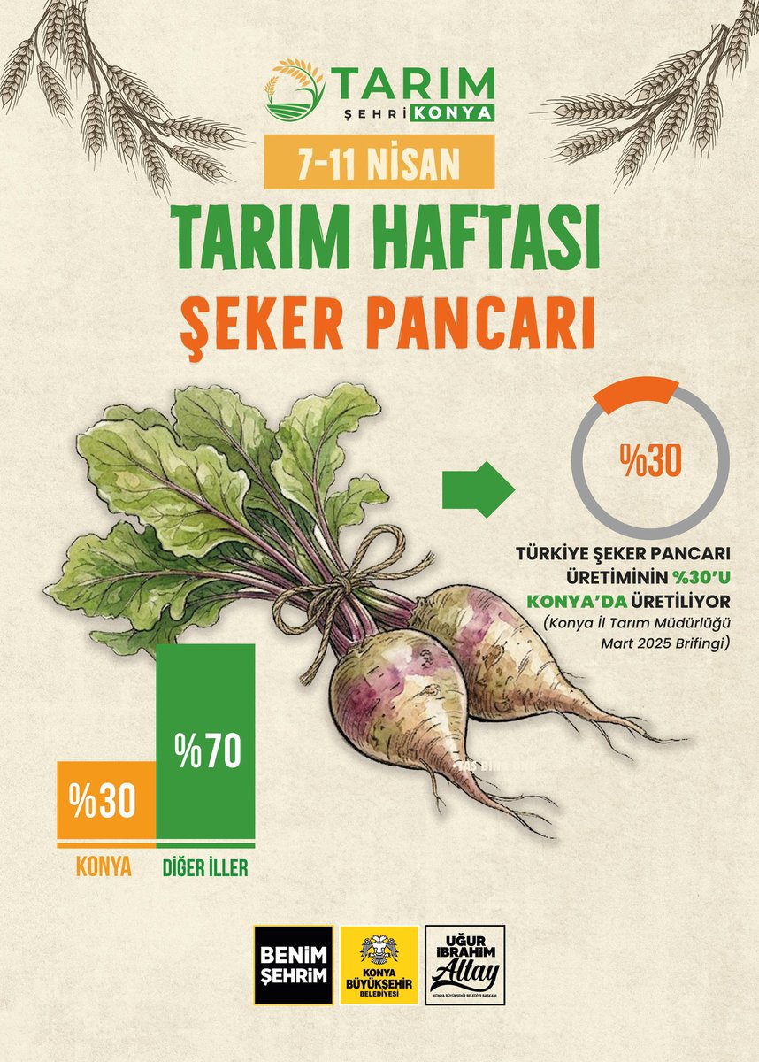 u_ibrahim_altay's tweet photo. Tarım Haftası vesilesiyle, Konya’mızın üretim gücünü anlatmaya devam ediyoruz.

Havuçta, şeker pancarında, şalgamda ve mısırda ortaya koyduğumuz güçlü üretim; Konya’mızın tarımdaki öncü rolünü bir kez daha açıkça gösteriyor. 

Her biri, bereketli topraklarımızın ve üreticimizin emeğinin ayrı bir karşılığı olan bu ürünler, şehrimizin ülke tarımına sunduğu katkının en somut göstergeleri arasında yer alıyor.

#TarımŞehriKonya 🌾