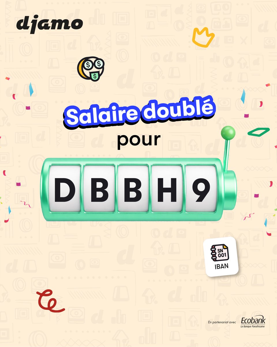 🎉 C'est officiel. le salaire de DBBH9 est doublé

Un salaire entier en bonus. Grâce à son IBAN Djamo.

Félicitations 👀

📲 Et toi ?  Ton IBAN est activé ? 
#LeegiDjamoLë #IBAN