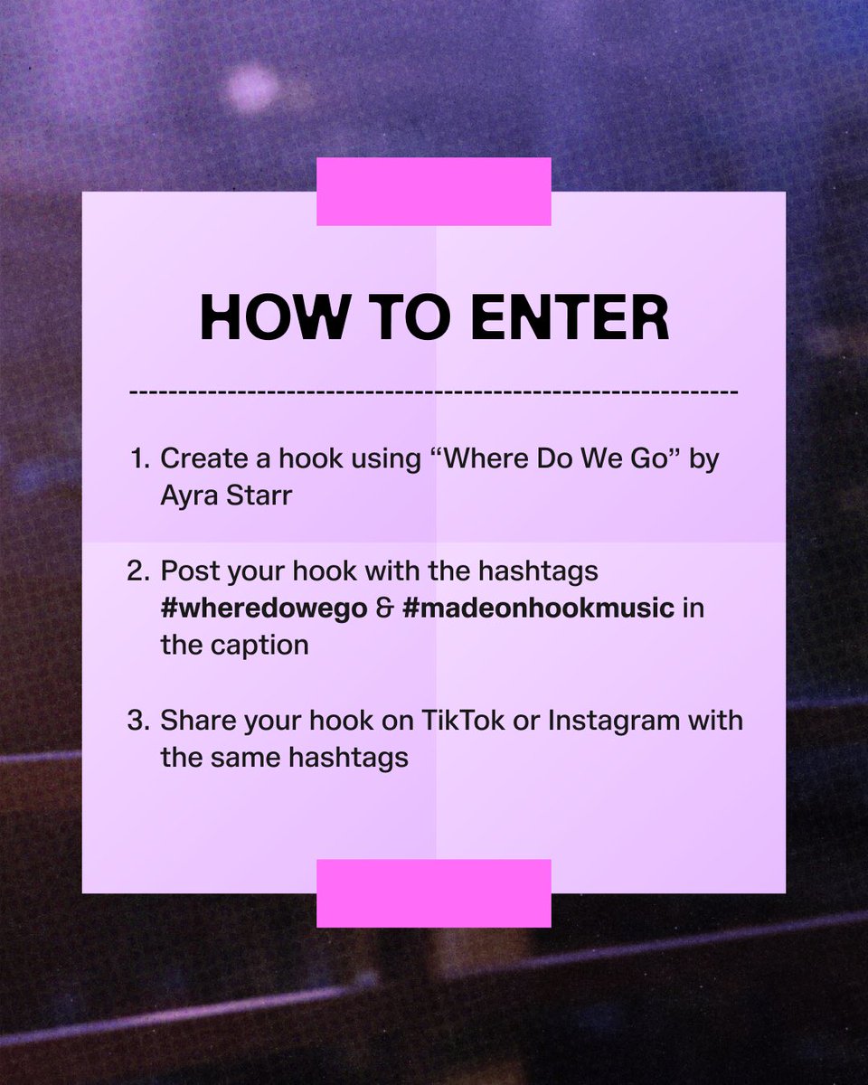 hookmusicapp's tweet photo. The “Where Do We Go” Challenge just dropped on Hook. Remix @ayrastarr your way for a chance to win exclusive rewards!

Drop remix today 👇
https://t.co/tPb9p4mjLf https://t.co/pSgJK9K4Ji