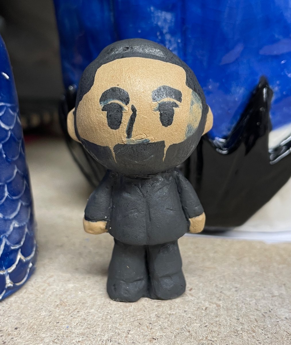 paranormalbees's tweet image. teeny stone survived his second trip to the kiln, will touch up some areas and add some gloss glaze and he should be done YIPEE