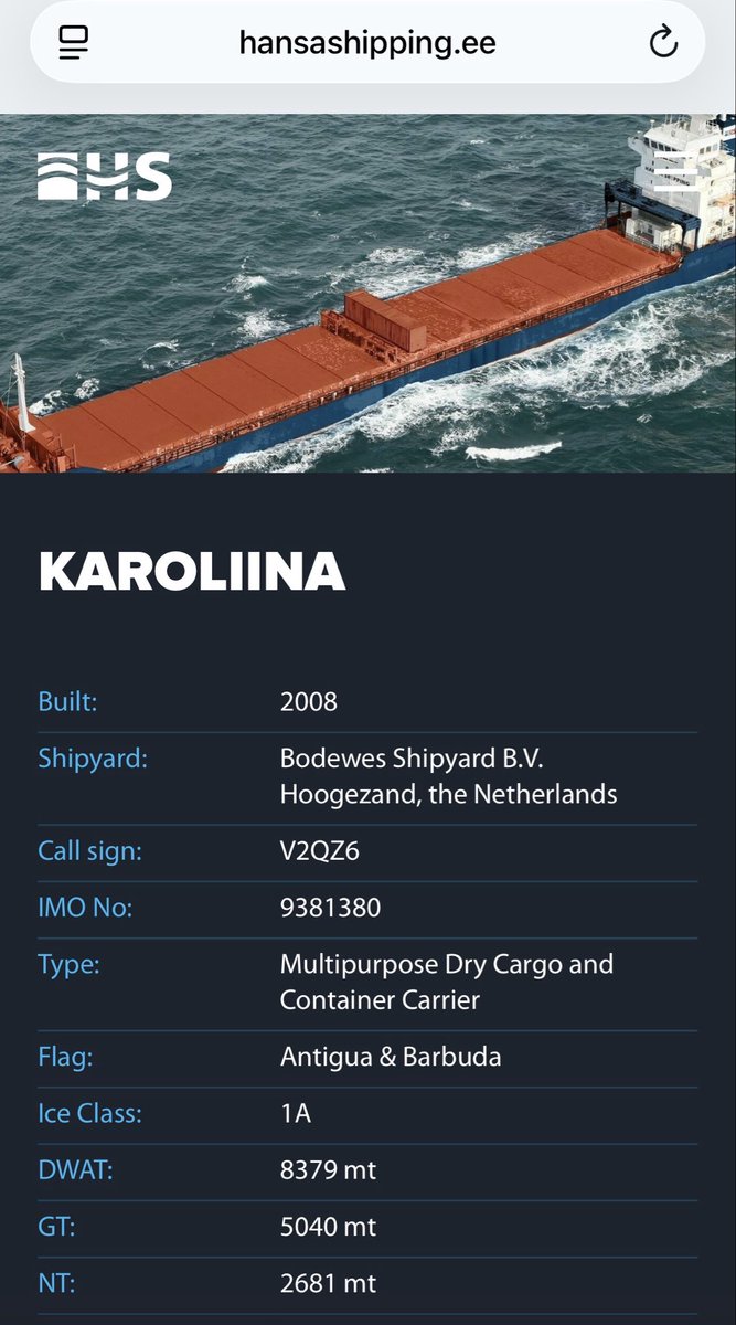 realLangerDan's tweet photo. There is another cargo ship on the pier currently at Aughinish, KAROLIINA which is owned by Hansa shipping of Estonia and will also likely be heading to St Petersburg once her Alumina load has been taken onboard. 

This is a massive European scandal. 

@LiinamaeO https://t.co/pasczB66Ni